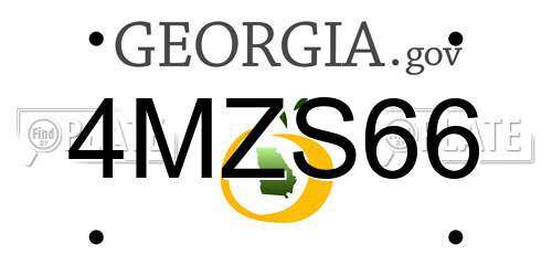 4MZS66 Georgia License Plate