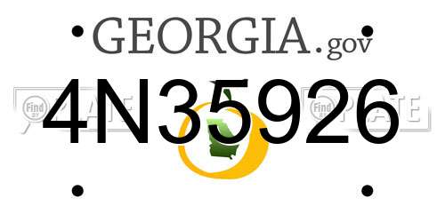 4N35926 Georgia License Plate