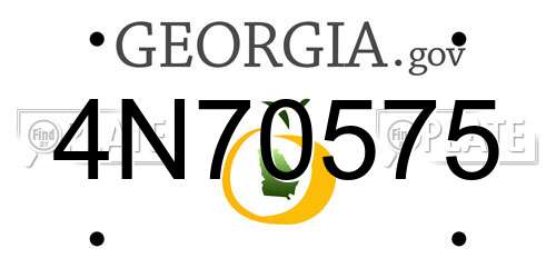 4N70575 Georgia License Plate