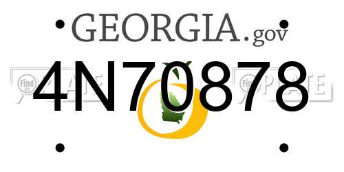 4N70878 Georgia License Plate