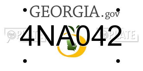 4NA042 Georgia License Plate