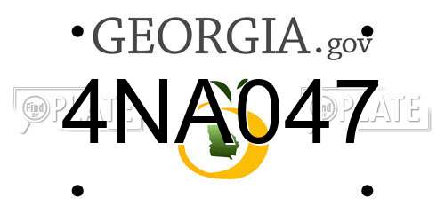 4NA047 Georgia License Plate