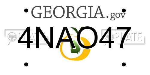 4NAO47 Georgia License Plate