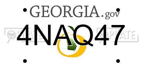 4NAQ47 Georgia License Plate