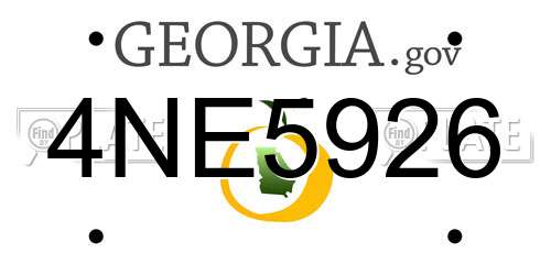 4NE5926 Georgia License Plate