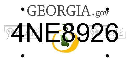 4NE8926 Georgia License Plate