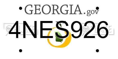 4NES926 Georgia License Plate
