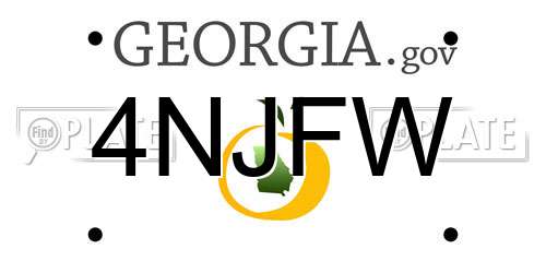 4NJFW Georgia License Plate