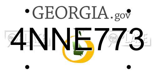 4NNE773 Georgia License Plate