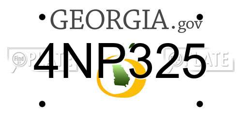 4NP325 Georgia License Plate