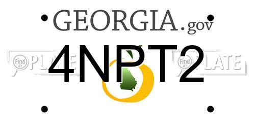 4NPT2 Georgia License Plate