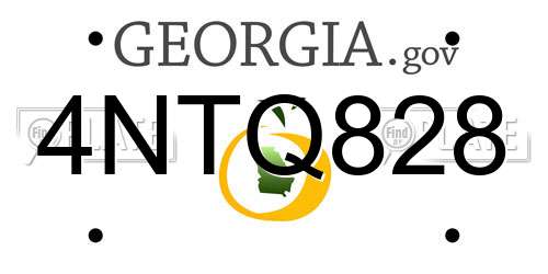 4NTQ828 Georgia License Plate
