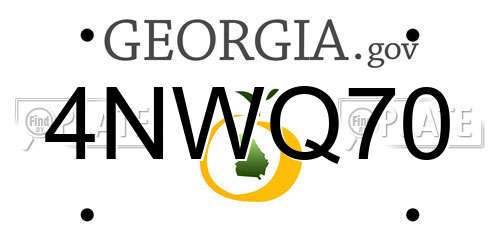 4NWQ70 Georgia License Plate