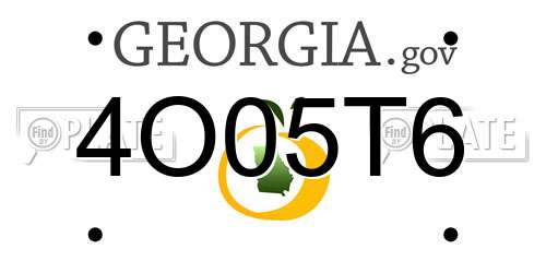 4O05T6 Georgia License Plate