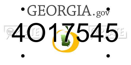 4O17545 Georgia License Plate