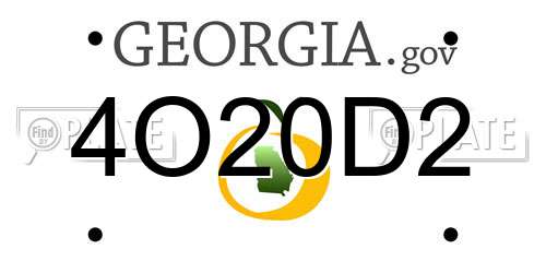 4O20D2 Georgia License Plate