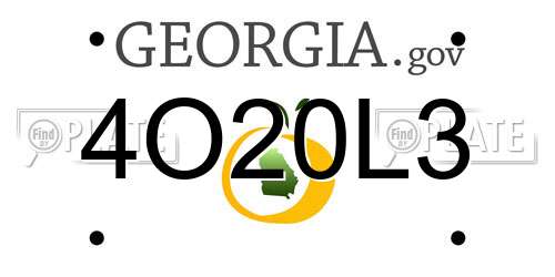 4O20L3 Georgia License Plate