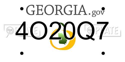 4O20Q7 Georgia License Plate