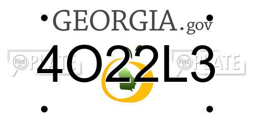 4O22L3 Georgia License Plate