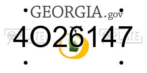4O26147 Georgia License Plate