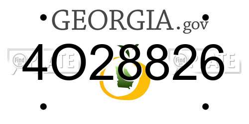 4O28826 Georgia License Plate
