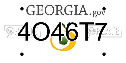 4O46T7 Georgia License Plate