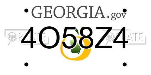 4O58Z4 Georgia License Plate