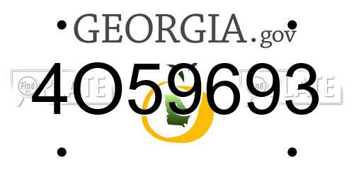 4O59693 Georgia License Plate