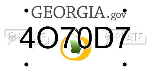 4O70D7 Georgia License Plate