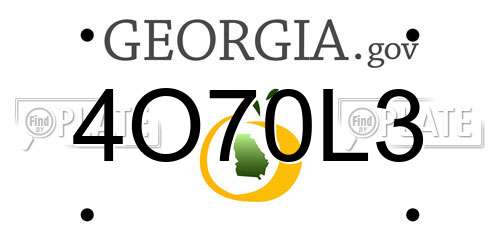 4O70L3 Georgia License Plate