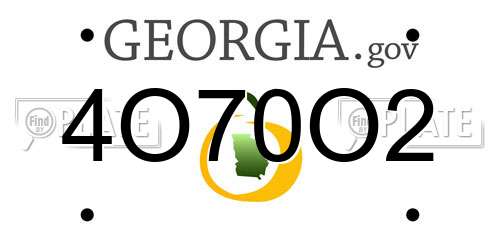 4O70O2 Georgia License Plate
