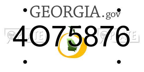 4O75876 Georgia License Plate