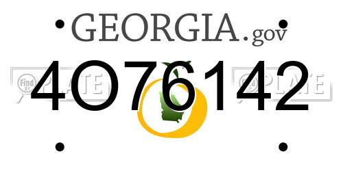 4O76142 Georgia License Plate