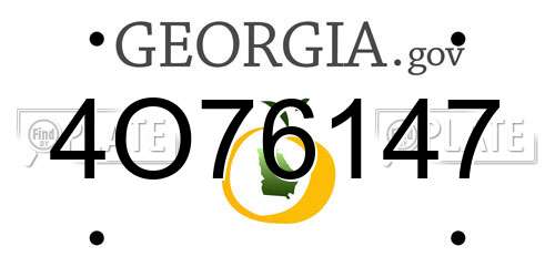 4O76147 Georgia License Plate