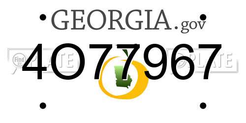 4O77967 Georgia License Plate