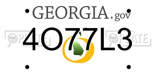 4O77L3 Georgia License Plate
