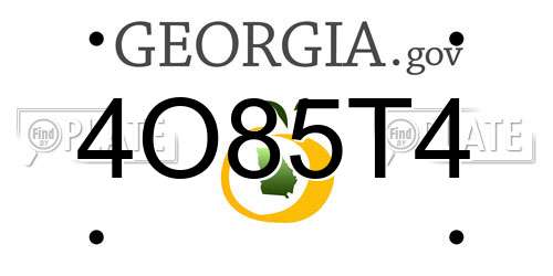 4O85T4 Georgia License Plate