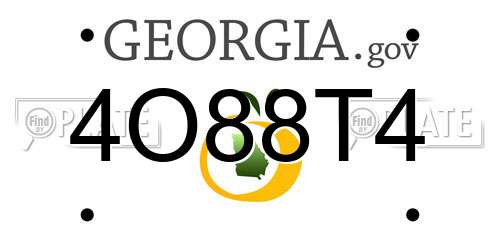 4O88T4 Georgia License Plate