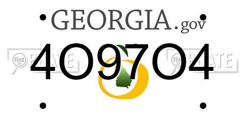 4O97O4 Georgia License Plate