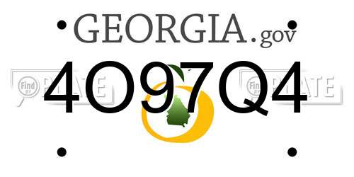 4O97Q4 Georgia License Plate