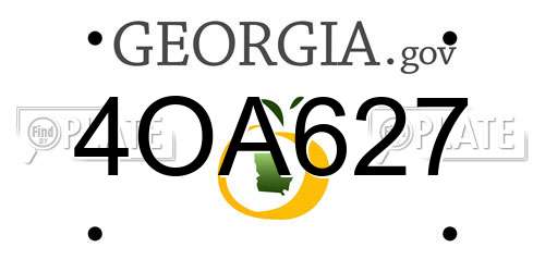 4OA627 Georgia License Plate