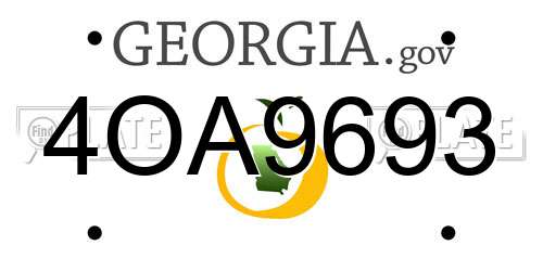 4OA9693 Georgia License Plate