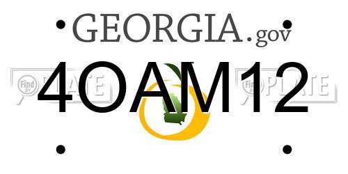 4OAM12 Georgia License Plate