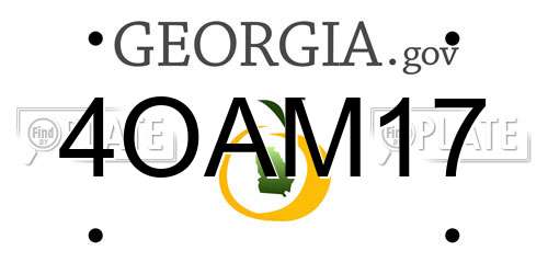 4OAM17 Georgia License Plate