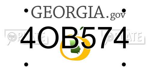 4OB574 Georgia License Plate