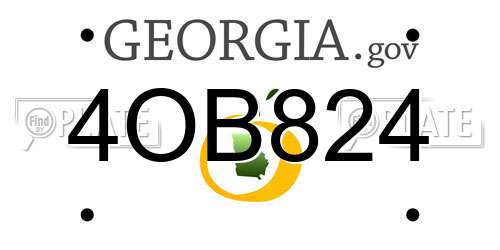 4OB824 Georgia License Plate