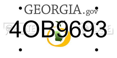 4OB9693 Georgia License Plate