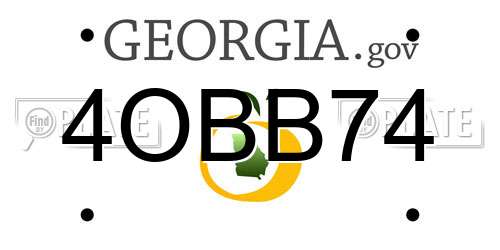 4OBB74 Georgia License Plate
