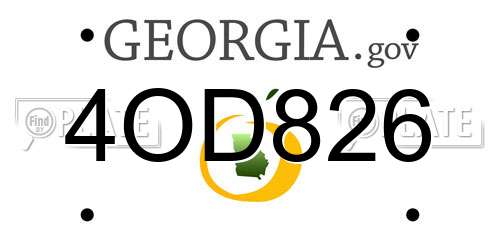 4OD826 Georgia License Plate