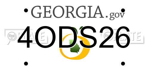 4ODS26 Georgia License Plate